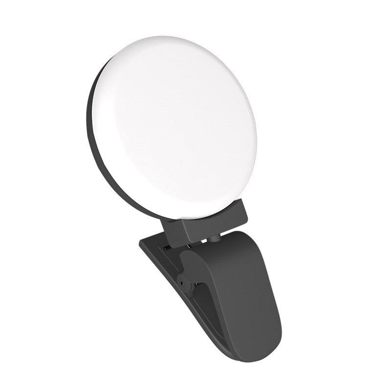 360 ° rotatif Froid 3 Vitesses Gradation lumière de Remplissage De Téléphone Portable 10 Perles de Lampe LAMPE LED POUR SELFIES Photographie Lumière De Clip: black