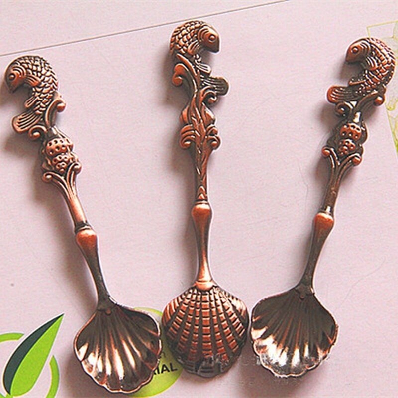 Shell Head Retro Ocean Series Coffee Spoon Cake Dessert Spoon Conch Drink Scoop Fruit Spoon Coffee Spoon