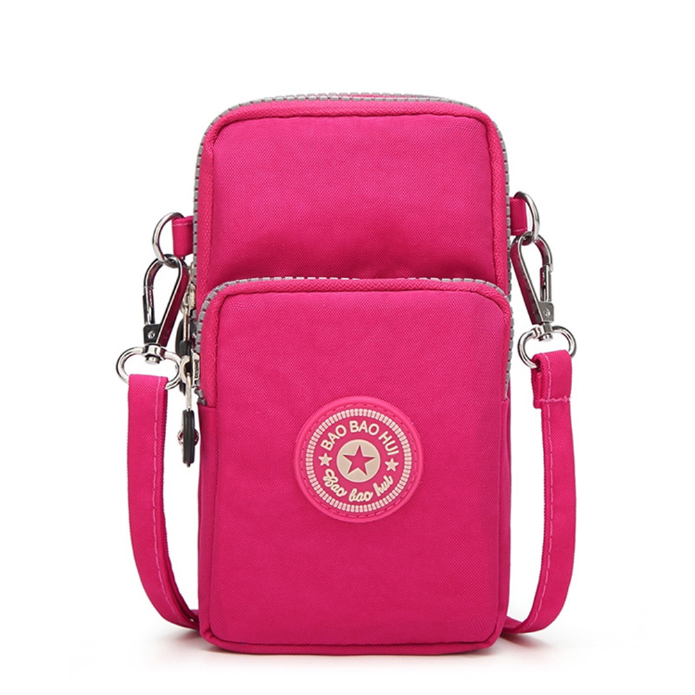 Universele Mobiele Telefoon Tas Vrouwen Zomer Herfst Schoudertas Crossbody Borst Bag Portemonnee Outdoor Taille Packs Arm Schouder Cover: rose red