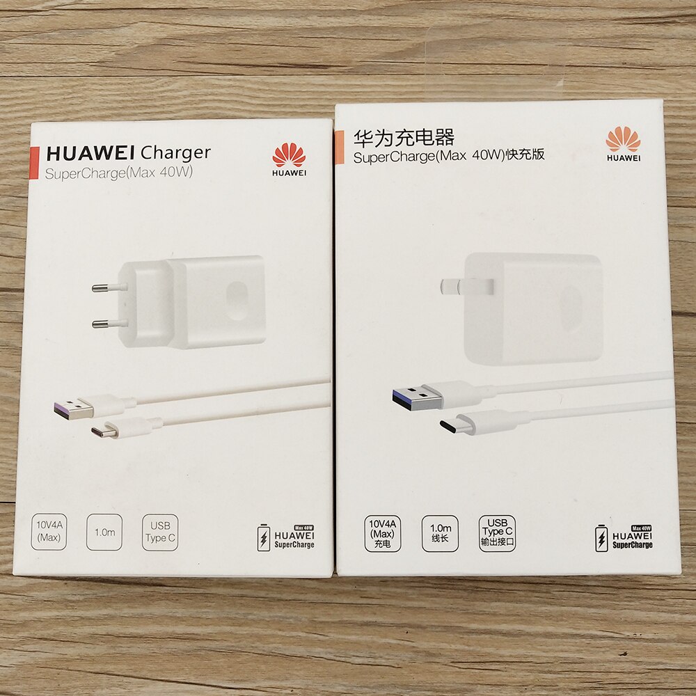 Originele Huawei 10V4A Supercharge Quick Charger Eu/Us Wall Adapter 5A Type C-Kabel Voor P30 P40 Pro mate 20 30 Pro Nova 6 7 7se 8