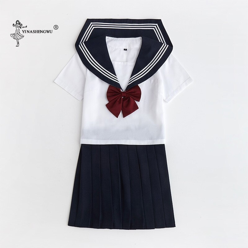 Uniformes escolares de manga corta para estudiantes, uniforme JK de Japón y Corea del Sur, traje de marinero para niños y niñas de escuela secundaria