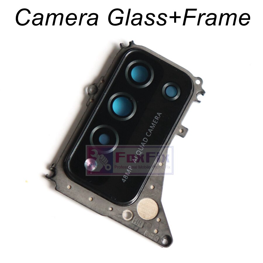 Originele Rear Back Camera Glas Voor Huawei Honor 10X Lite Belangrijkste Camera Lens Glas Cover Met Frame Houder Beugel Vervanging: Glass-Frame