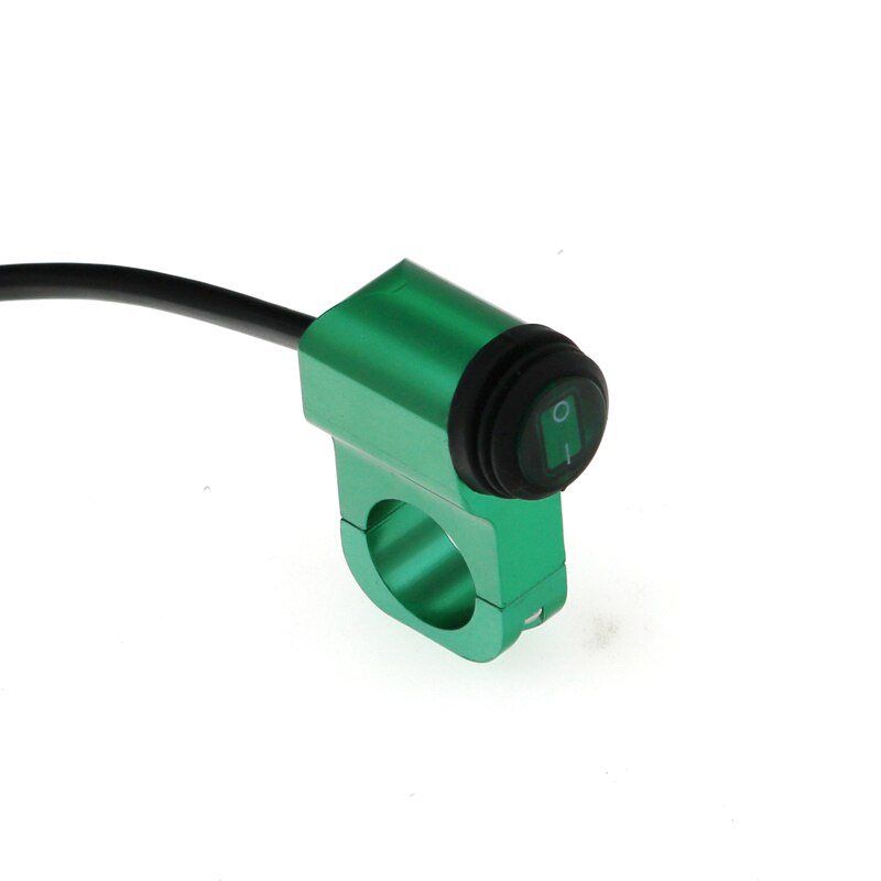 MoFlyeer 7/8" 22mm Motorcycle Aluminium Alloy Switches Waterproof Headlight Switch and 3 Wires with Red Led Light 12v: Green