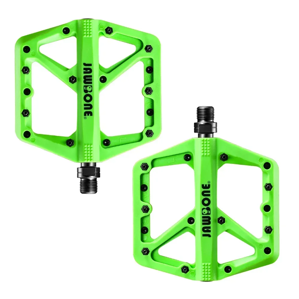 Jawbone 2023 MTB-fietspedalen Plat platform Nylonvezel voor Road Mountain BMX Fietsonderdelen: Licht Groen