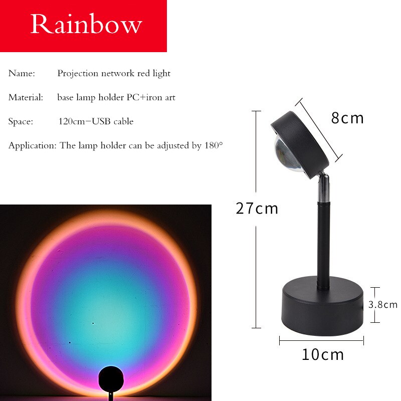 Zonsondergang, Zonsondergang Lichten, De Zon Zal Nooit Vallen Op De Vloer, Projectie Vloer Lampen, slaapkamer Achtergrond Muur Projectie Lampen
