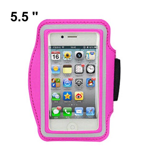 Nylon Sport Armband voor hardlopen smartphone Case Waterdicht 5.5 inch Telefoon Tas met Armband voor iPhone 5 s/6 /6 Plus Samsung S4/S5: Rose 5 5 inch