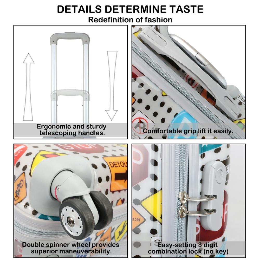 MERCURY TEXTIL-Equipaje de Mano,55cm Ligera con4 Ruedas,película Protectora Que se Quita,Material Policarbonato(Señales trafico)