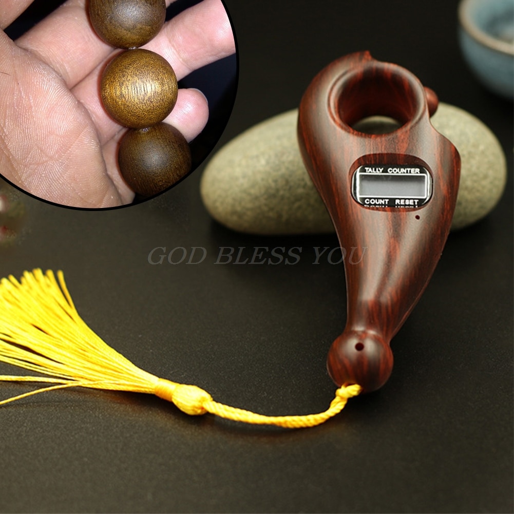 Défilement Relaxation jouet de décompression alimenté par batterie ABS Mini affichage numérique Portable bouddha perles compteur Portable pour bouddhiste