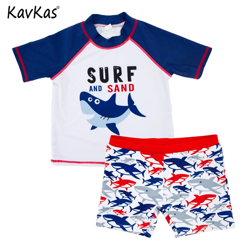 Kavkas Zomer Schattige Kinderen Baby Boy Badmode Gestippelde Beachwear Rash Guards Badpak Badmode Badpak Cartoon Tops Shorts