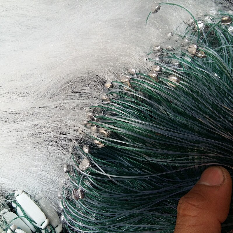 8Mx0.8M Clear Green White Fishing Net with Float Fish Trap Monofilament Small Mesh Gill Nylon Fish Net Accessory