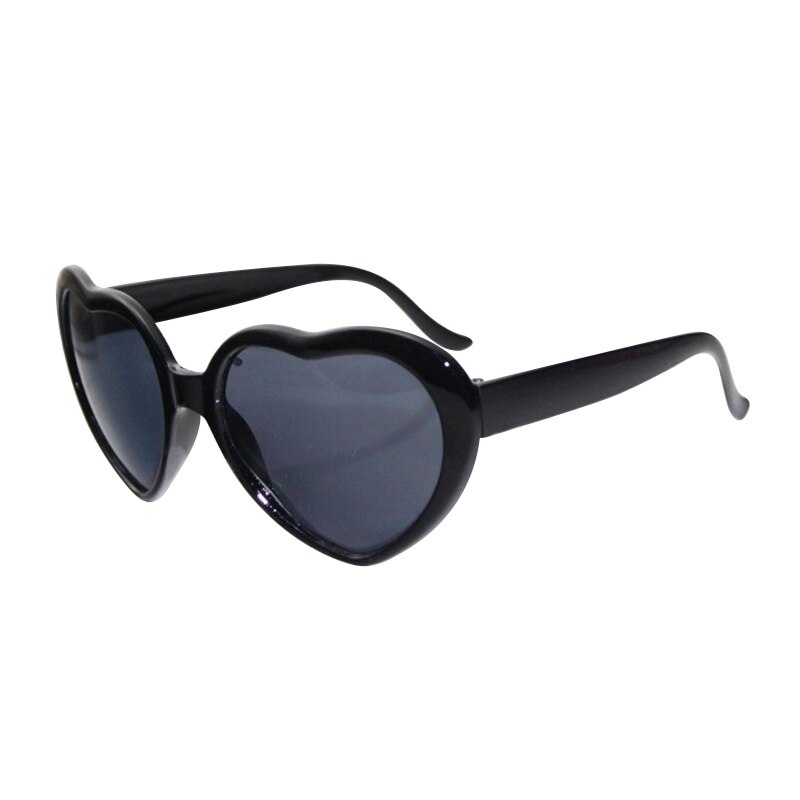 Gafas con efectos en forma de corazón de amor, cambian a ver las luces forma de corazón por la noche, gafas de difracción romántica para mujeres y niñas: Black