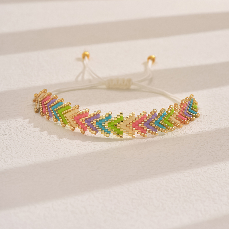 Zhongvi miyuki pulseiras de contas multicamadas sementes de vidro boêmio artesanais joias ajustáveis moda para mulheres e homens: Estampagem a quente