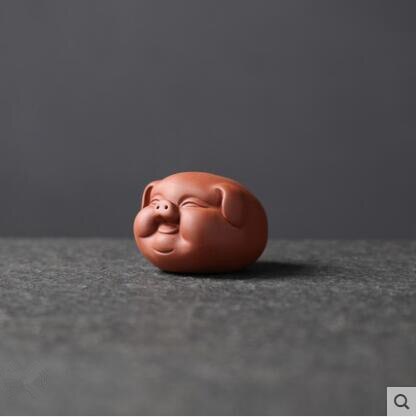 chanceux cochon thé jouer argile pourpre belle cochon ornement petit thé animaux Boutique thé Table décoration accessoires: A