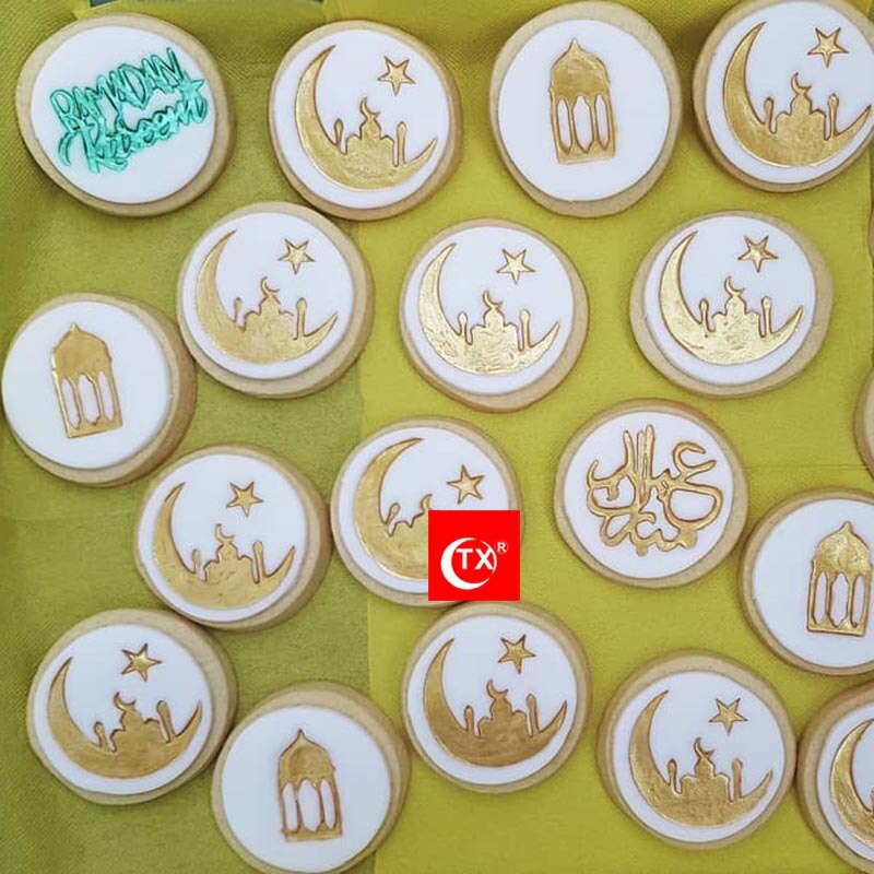 1pc eid hajj mubarak kjeks formkutter ramadan dekor kakefondant stempelform til islam muslimsk festrekvisita gjør-det-selv bakeverktøy