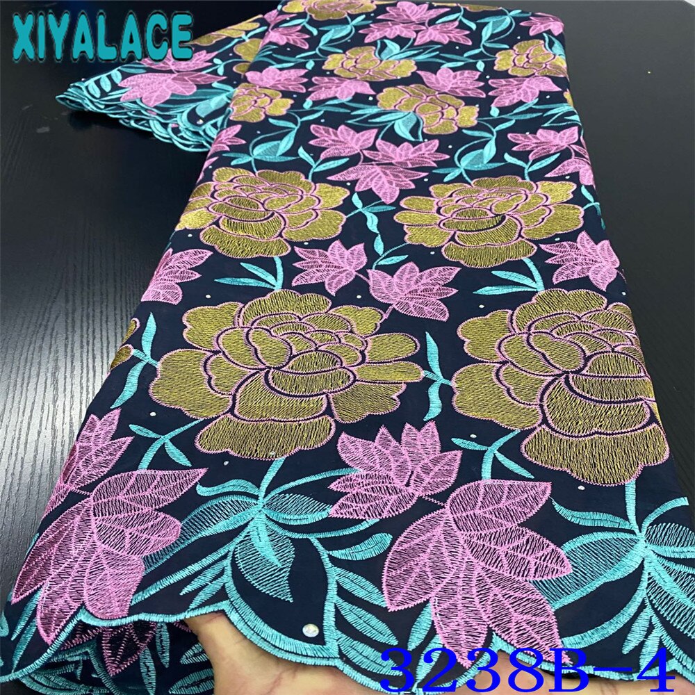 Lilla afrikansk blondestoff broderistoff sveitsisk voile blonder nigeriansk bomull blonder til kjoler  ks3238b: Bilde 4