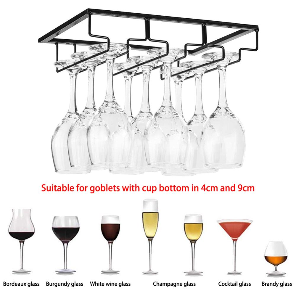 Nützliche Edelstahl Wein Gestell Glas Gestell Halfter Hängen Bar Aufhänger Regal Lagerung Kasten