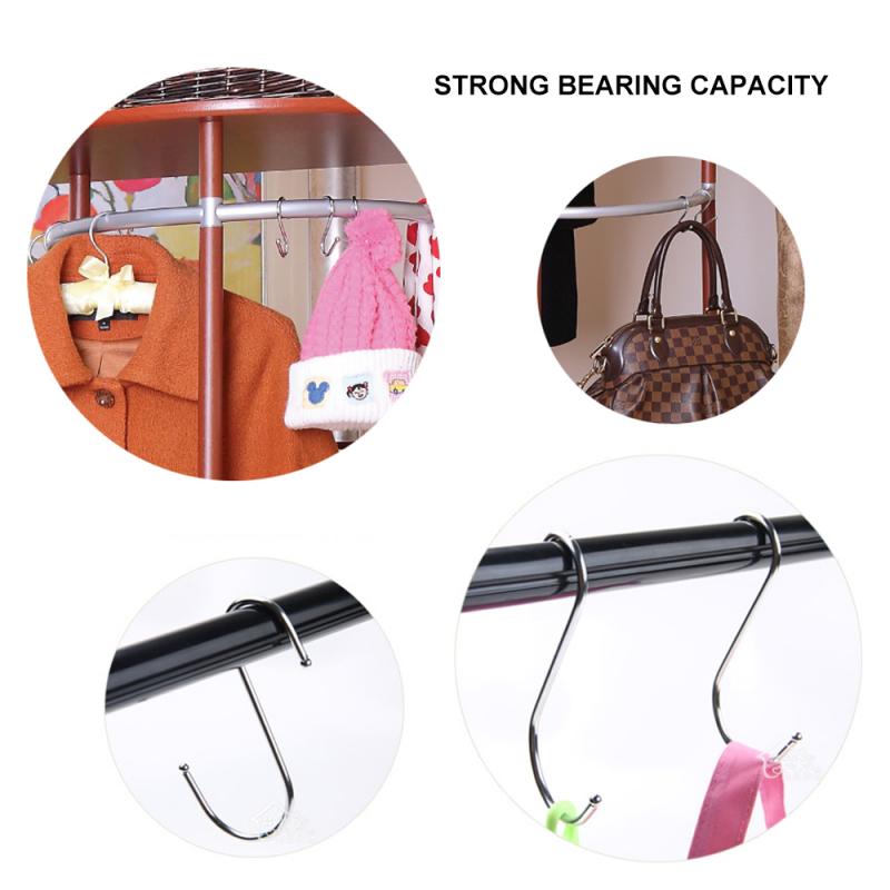 S-Shaped Hooks Door Hanger Stainless Steel Free Punching Cabinet Door Wardrobe Clothing Clothes Hook Kitchen Sundries Hooks