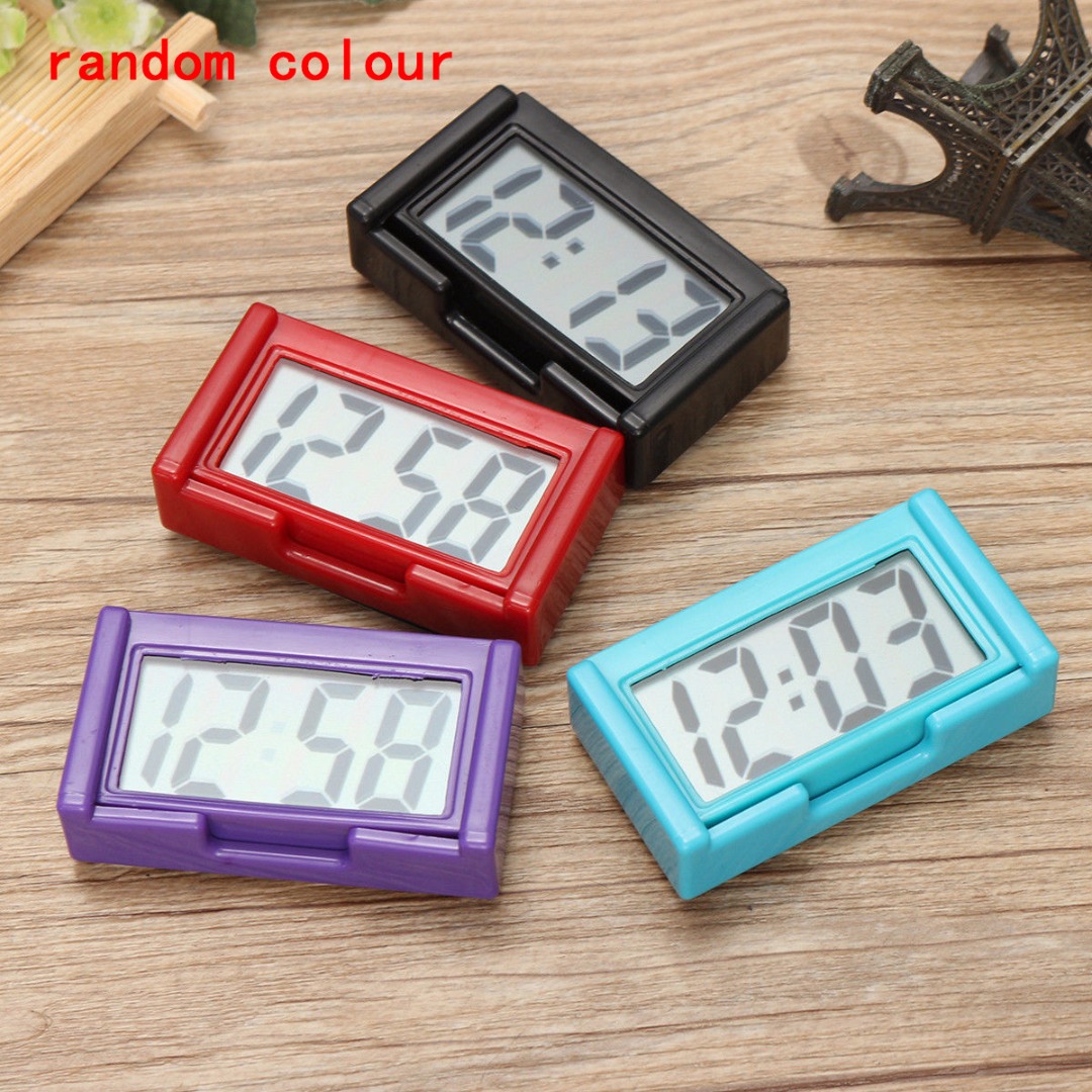 LCD Screen Digital Car Dashboard Clock Desk Time Adsorption Bracket Home Office