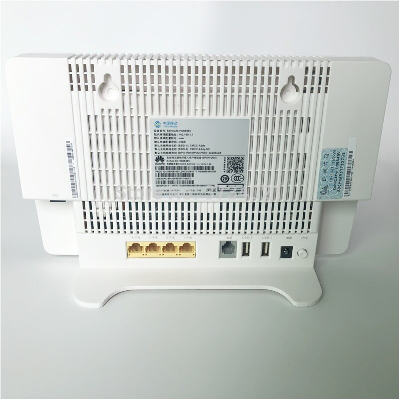 Qualidade superior huawei hs8546v gpon onu com logotipo móvel de china, 4ge + 1tel + 2usb wifi 2.4ghz & 5ghz, mesmo que hg8245h hg8240h hg8045q