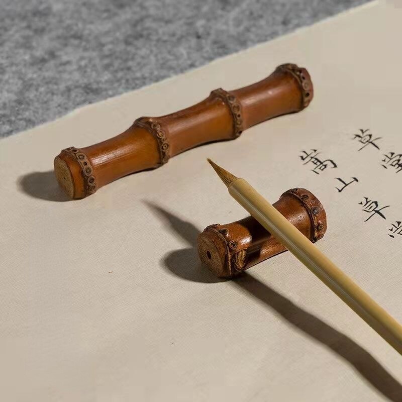 Natuurlijke Bamboe Wortel Brush Pen Rest Chinese Brush Pen Holder Schilderen Kalligrafie Pennen Houder Stand School Briefpapier Leveringen
