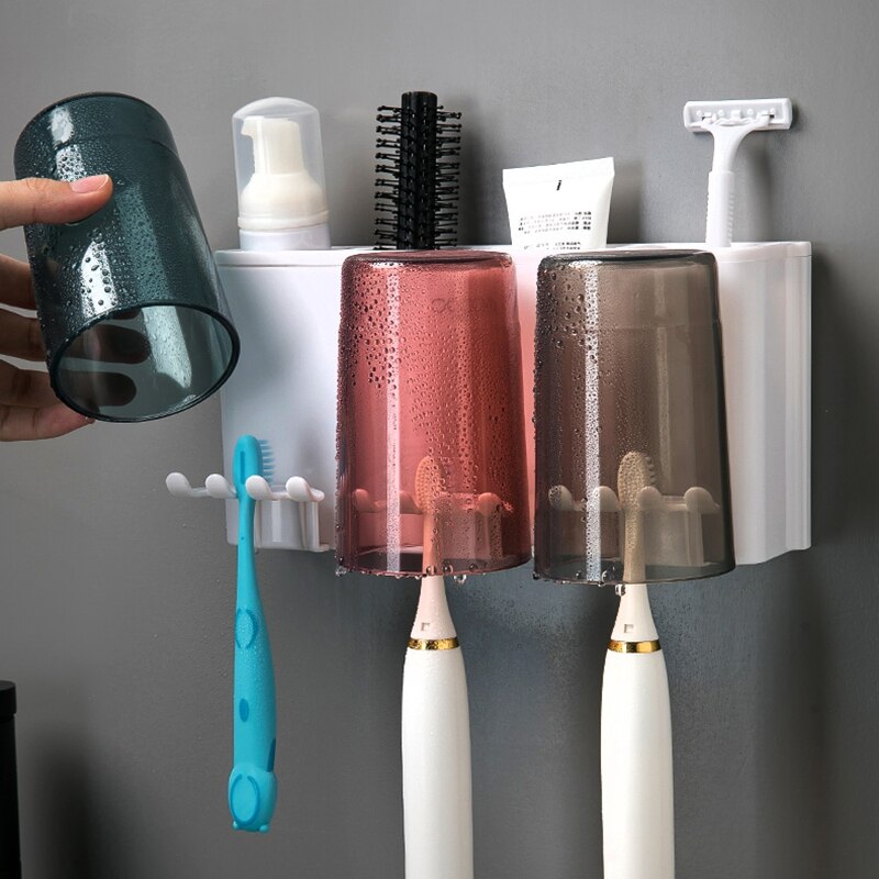 Wall Mount Automatic Toothpaste Dispenser Bathroom Accessories Set Toothpaste Squeezer Dispenser Bathroom Toothbrush Holder Tool
