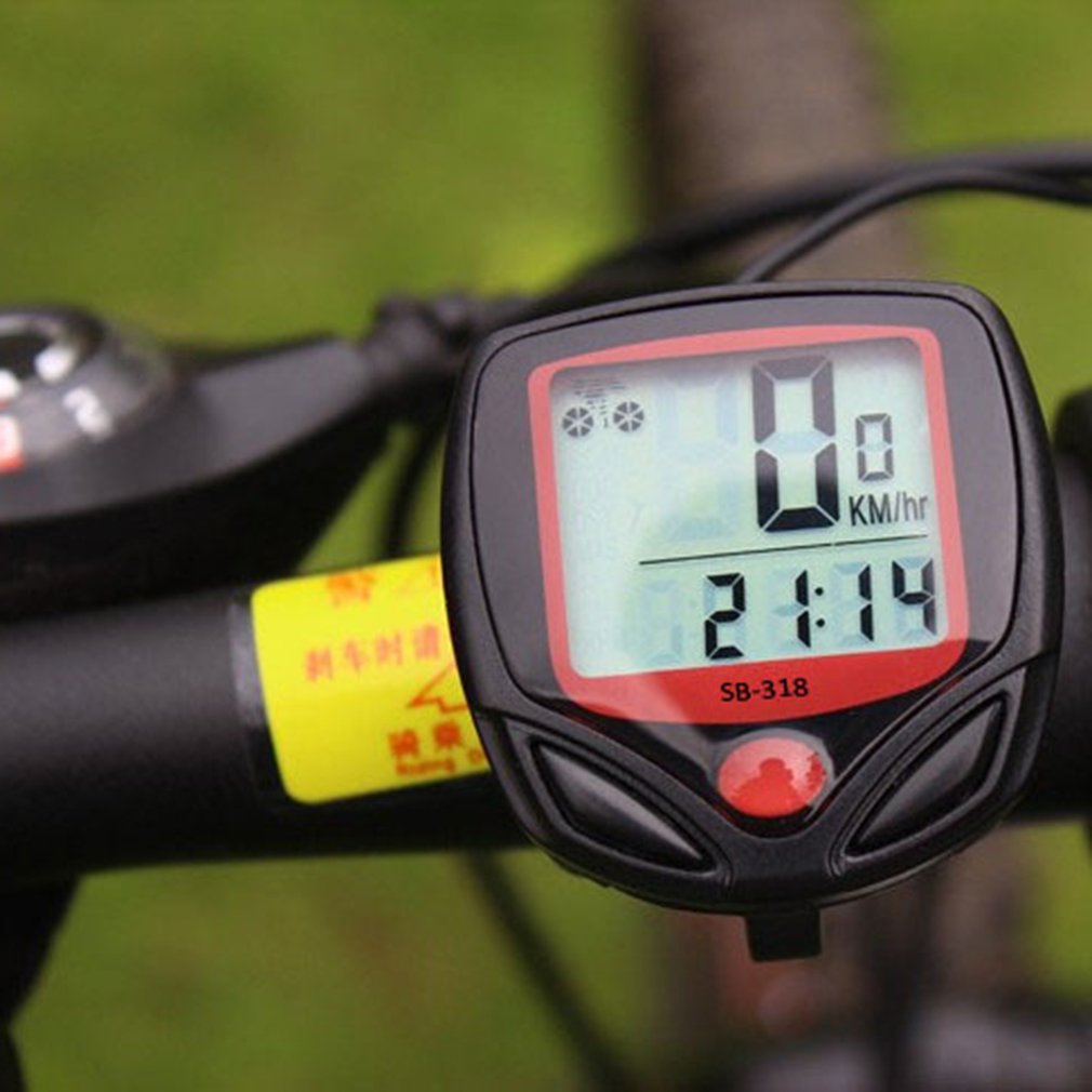 Sb -318 kablet cykel cykel digital lcd-skærm computer hastighedsmåler kilometertæller stopur displaykodetabel