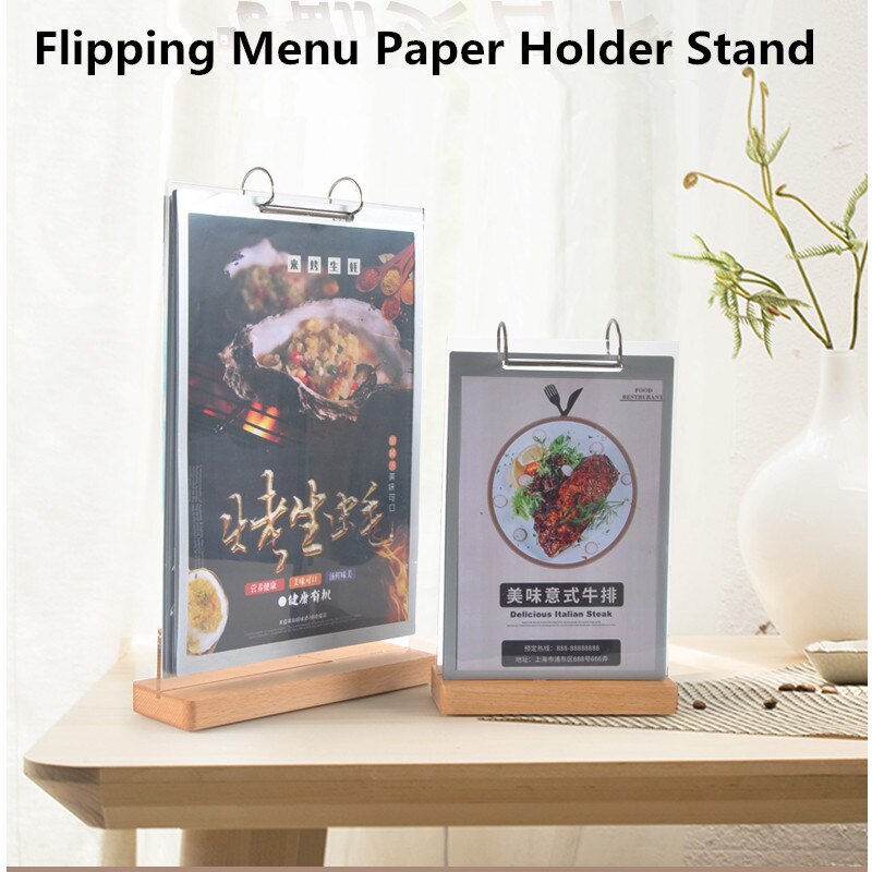 Restaurang hotell bänkskiva display bord akryl meny skylt hållare broschyr hållare papper display stativ affisch ram