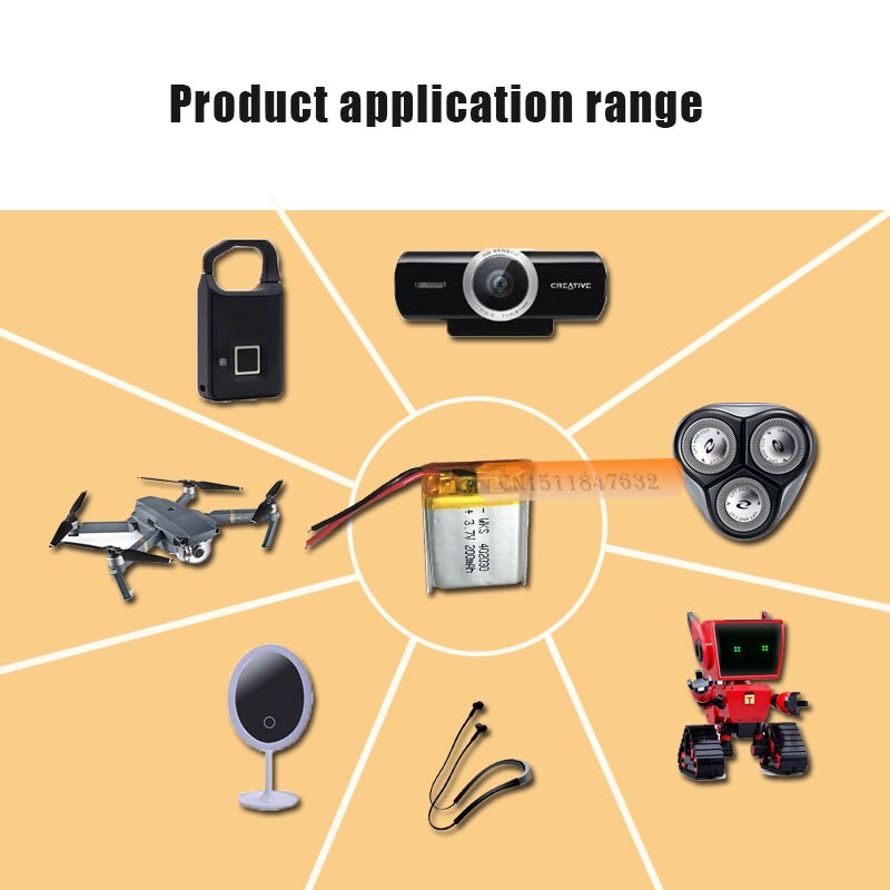 Frete grátis 50 pçs/lote 3.7V 200mah bateria de lítio 402030 042030 GPS MP3