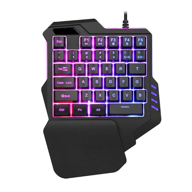 Portable One-Handed Gaming Keyboard RGB Backlit Mini Gaming Keypad Ergonomic Game Controller for PC PS4 X-box Gamer: Type B