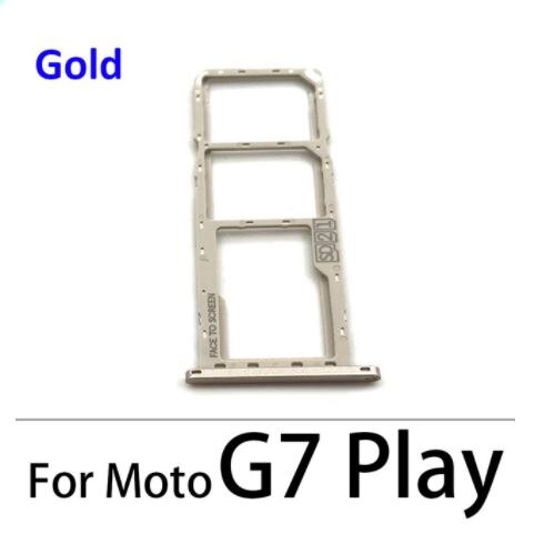 Mobile Phone SiM Tray For Motorola Moto G7 G8 G9 Play Plus Power SIM Card Slot SD Card Tray Holder Adapter: G7 play Gold