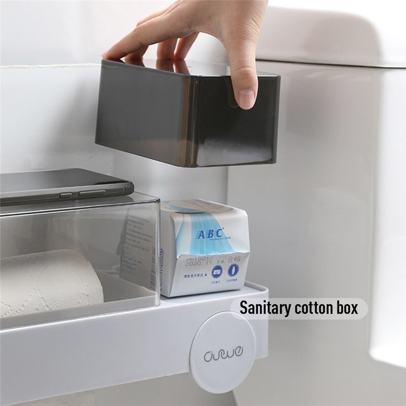 Roll Paper Tube Household Paper Towel Holder Toilet Paper Holder Bathroom Tissue Box Punch-free Waterproof Toilet Paper Rack XNC