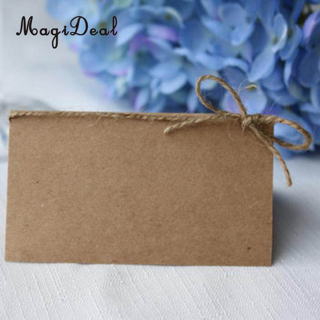 Magideal 100x Kraftpapier Lege Plaats Naam Card Rustieke Bruiloft Tafel
