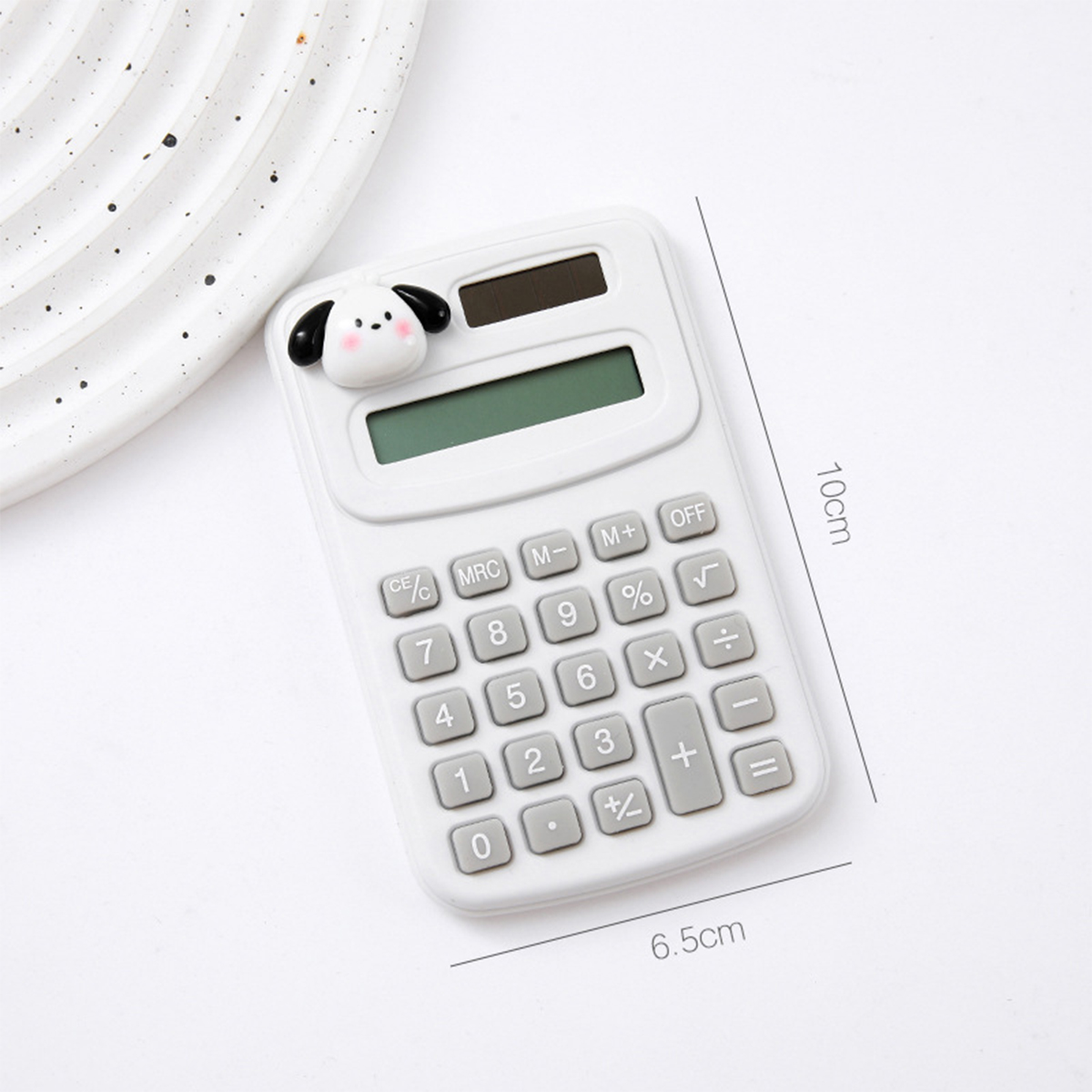 Portable Mini Cute Calculator Cartoon Digit Calculator Students Office School Supplies Stationery: GRAY