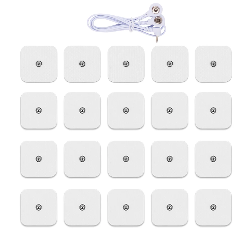 Électrodes de physiothérapie, Patch de Massage pour Machine Tens, électrostimulateur musculaire, accessoires de Massage électrique pour le corps, 20 pièces: Chocolat