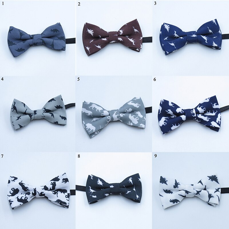 Børn dreng klassisk butterfly snøre sommerfugl dinosaur bowtie lille dinosaur print bryllupsfest kid slips