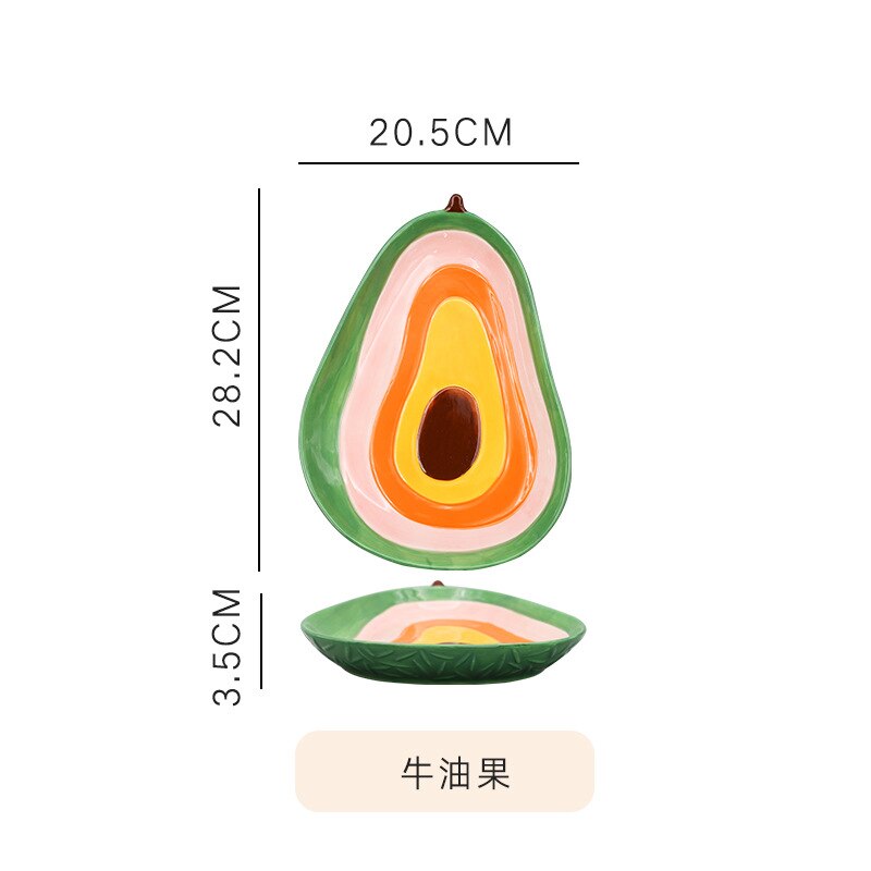 Fruit Shaped Ceramic Salad Plate Cute Household Dishes Snack Dishes Withunfathomable Face Value Cute To Explode Plate: B