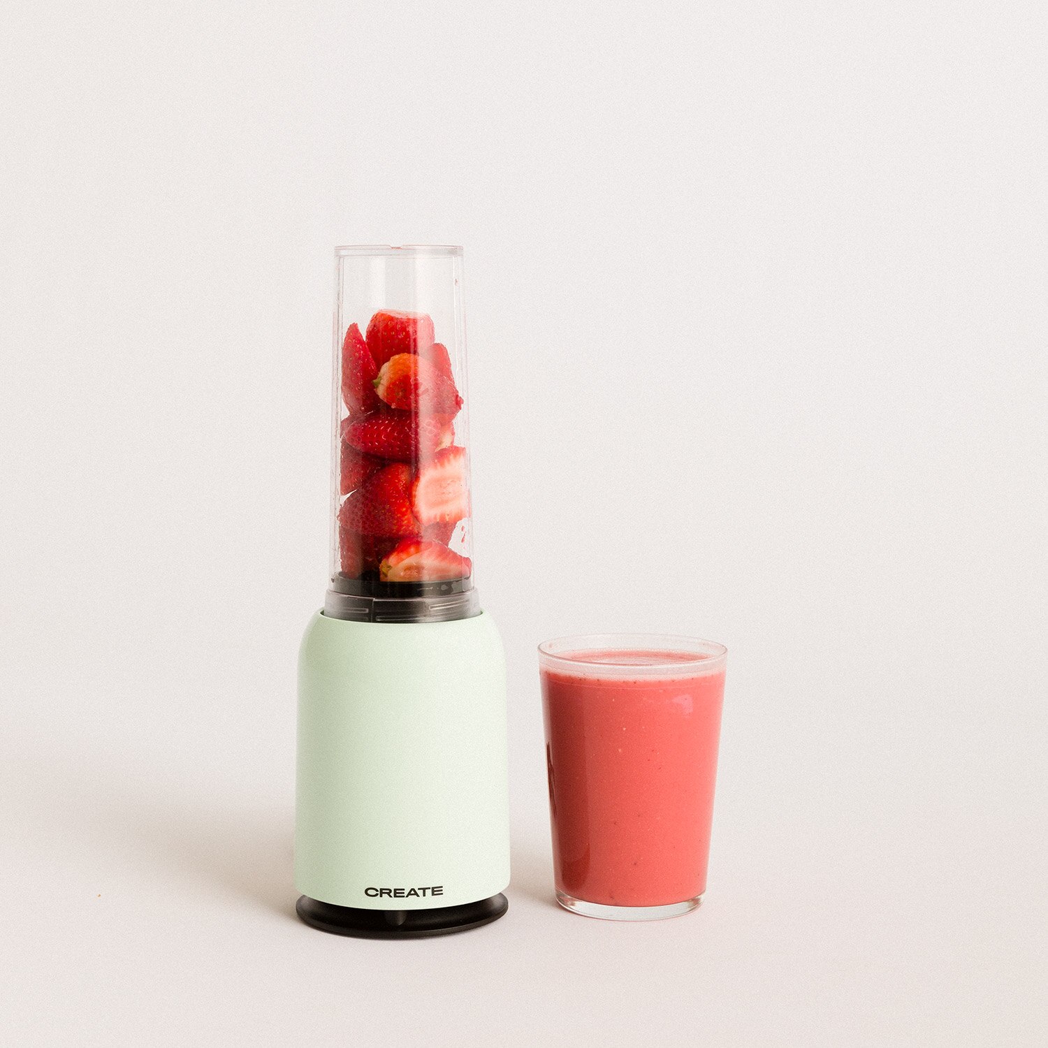 CREATE - MOI SLIM, Batidora de Vaso con Picadora Eléctrica de Acero Inoxidable, 234W jarra 0,4L, Libre de BPA, Portátil: MOI MINT