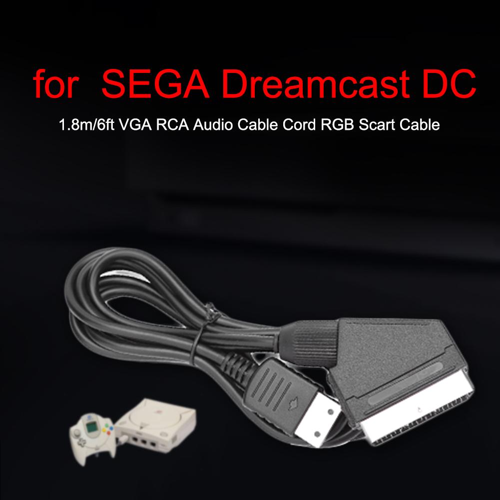 1,8 m Cable SCART RGB más VGA RCA Cable de Audio Cable Scart RGB Compatible para SEGA Dreamcast DC