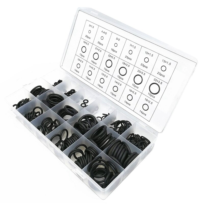 279 Pcs Rubber O-Ring Gasket Ring Assortment Kits Thickness 1.5mm 2.5mm 3.5mm