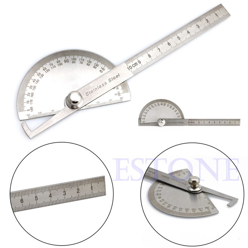 Stainless Steel 180 degree Protractor Angle Finder Arm Measuring Ruler Tool