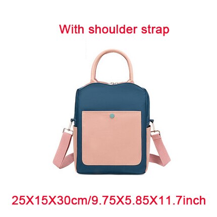 High Capacity Lunch Bag Women Picnic Food Thermal Pouch Waterproof Student Bring Meals Cooler Storage Handbag Accessories Items: A Navy L