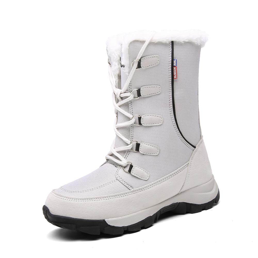 TaoBo Winter Vrouwen Laarzen met Bont Warm Pluche Mid-Kalf snowboots Waterdicht Antislip Size 35- 42 mannen Enkel Botas Mujer Warm Winte