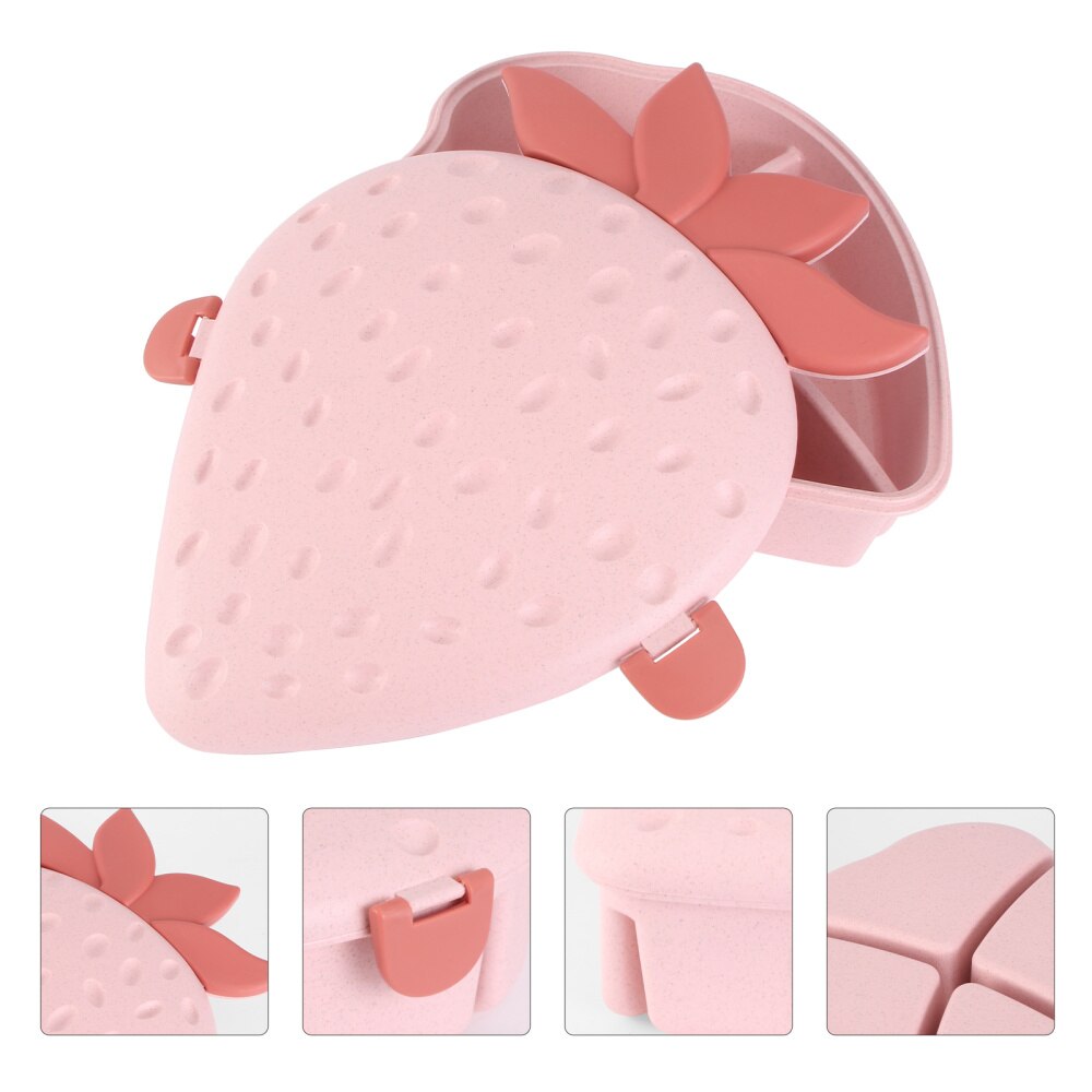 Tarwe Stro Fruit Verdeeld Plaat Aardbei Gedroogd Fruit Snack Tray Noten Snoep Opbergdoos Met Deksel)