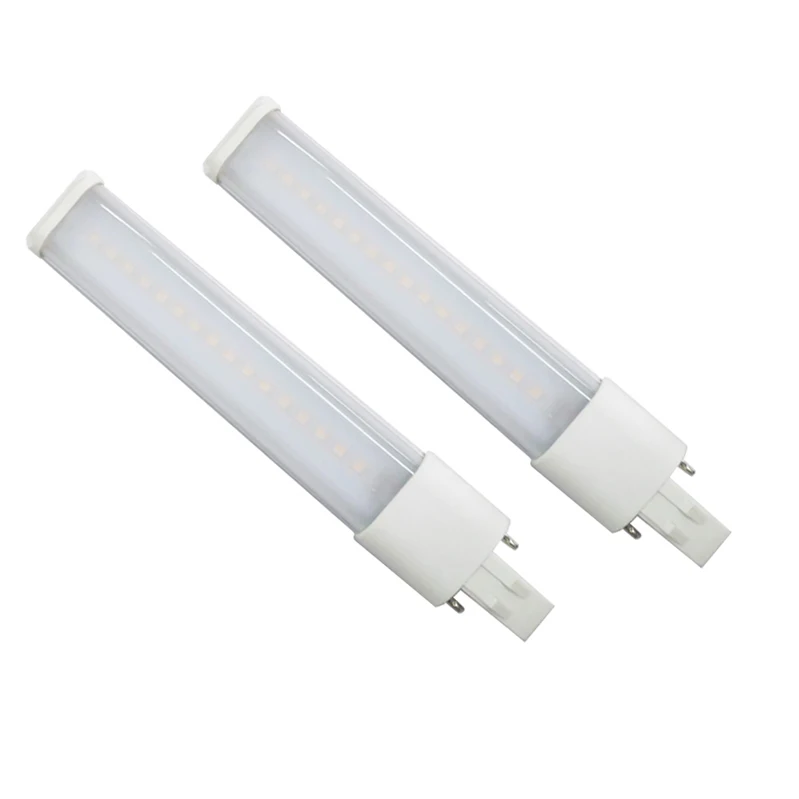 Lámpara LED GX23/G23, 2 pines, 6W, 360D, 600lm, CFL, PL-S, 13W equivalente, 2 vistas laterales, 85-265V, CA, enchufe Horizontal, lectura, luz PL, 2 unidades