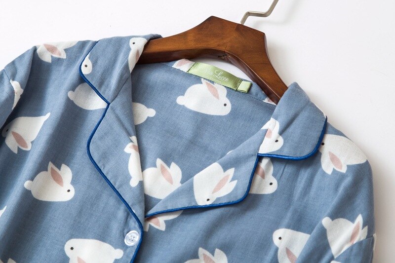 Pyjama à manches longues pour Couple, vêtements de nuit, en coton, grande taille, printemps et été