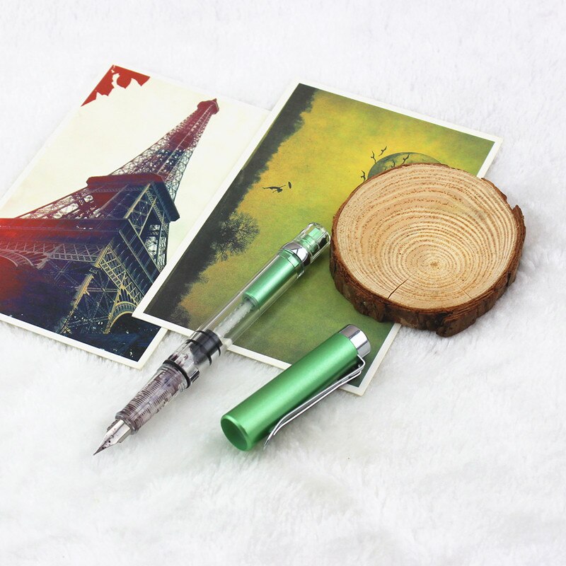 WING SUNG 3008 0.5mm Transparent Fountain Pen 9 Color Pick Fountain Pens Writing Portable Caneta Office School Supplies