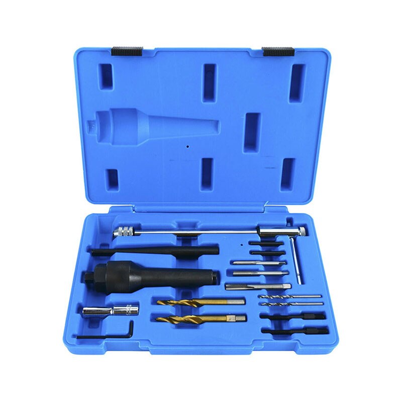 16pcs Damaged Glow Plug Removal Remover Thread Repair Car Garage Tool Kit Set 8mm 10mm