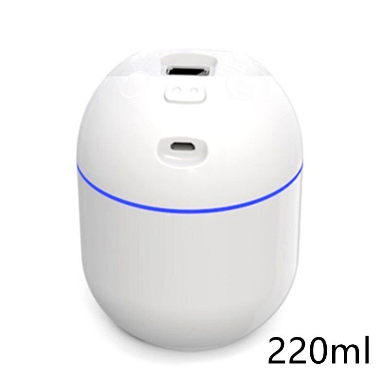 Portable 300ml Humidifier USB Ultrasonic Dazzle Cup Aroma Diffuser Cool Mist Maker Air Humidifier Purifier With Romantic Light: 220ml white