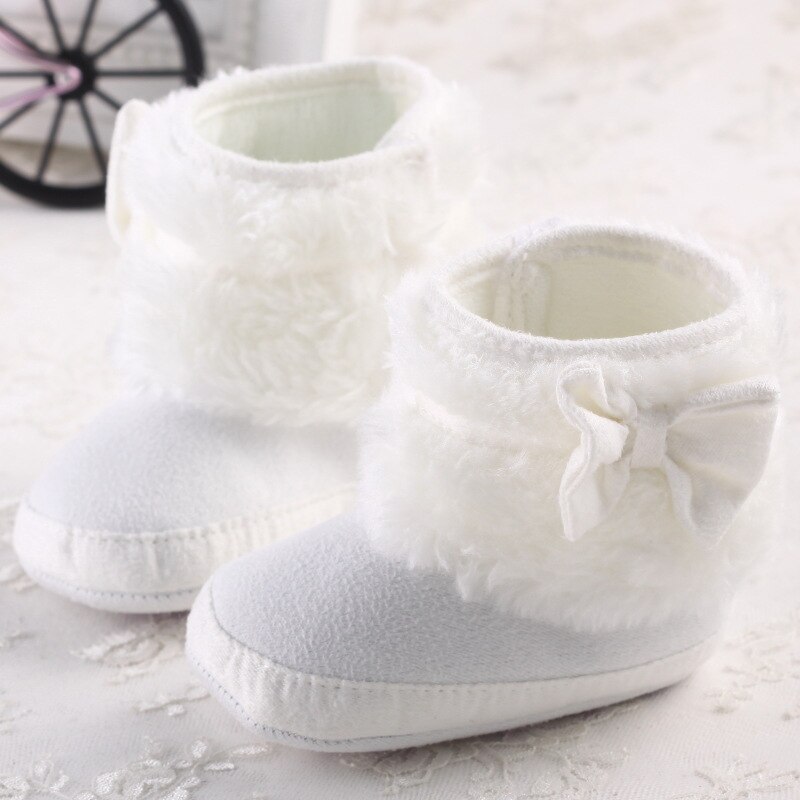Botas cálidas para bebés y niños, zapatillas de deporte, suela suave, zapatos de bebé para niña, botas: 451-white / 13-18 meses