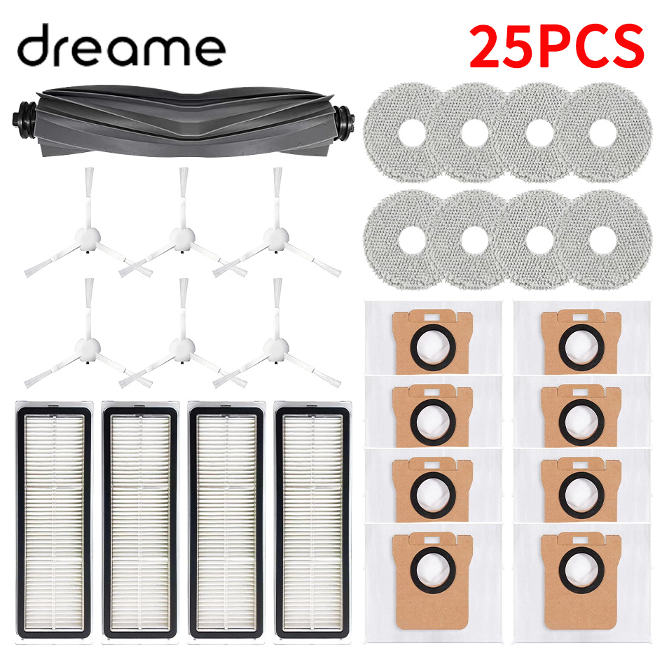 Dreame L10s Ultra / L10S Pro para XIAOMI Mijia Omni 1S B101CN B116 X10 + X20 + Robot repuestos de aspiradora cepillo lateral principal filtro Hepa: Negro